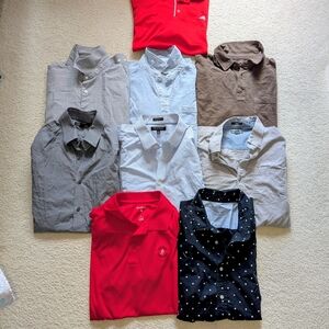 Banana Republic Men's Assorted Polo Short And Long Sleeve Shirt Bundle